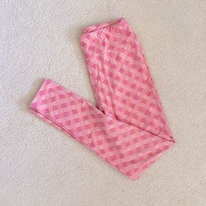 LuLaRoe Pink and Peach Patterned Leggings